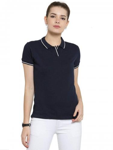 Womens-100-Pure-Organic-Cotton-Polo-T-Shirt-Black